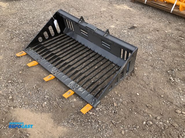 Lot 2-41920 - New mini skid steer 44” rock bucket attachment, five bolted on teeth, mini skid steer quick attach
