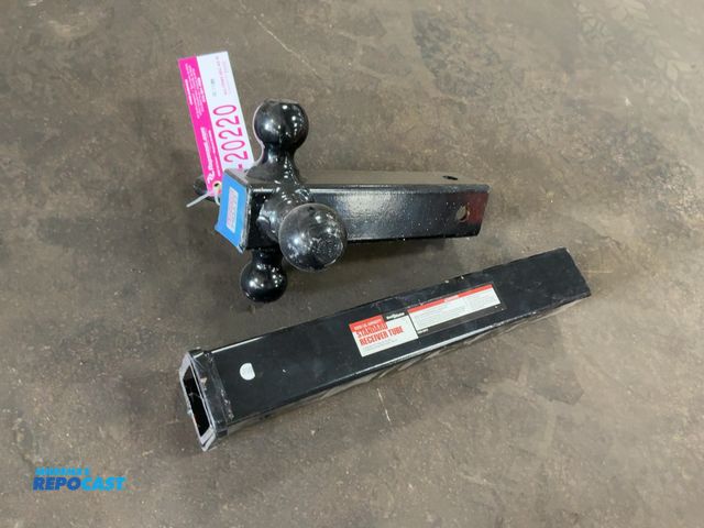 Lot 2-20220 - Tow Smart Tri-Ball Hitch with Hook, fits in 2.5” receiver, and a HaulMaster 2” Standard Receiver Tub...