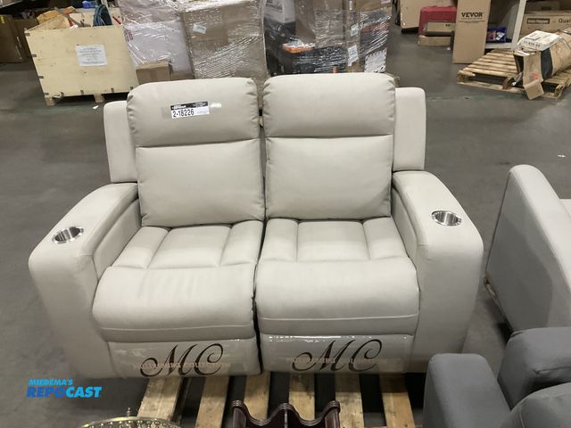 Lot 2-18226 - 58” Vinyl 2-Piece RV Sofa with extendable legs