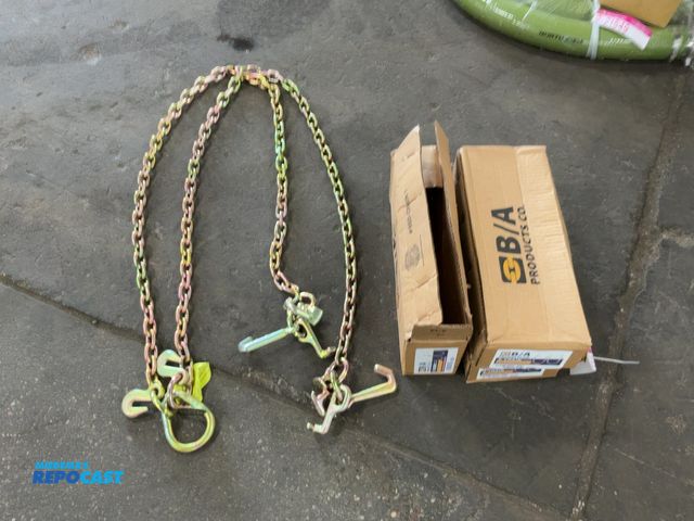 Lot 2-21546 - (3) New B/A Products V-Chains, 6' legs, 5,400 lb WLL, have R Hooks, T Hooks, and Mini J Hooks, 5/16"...