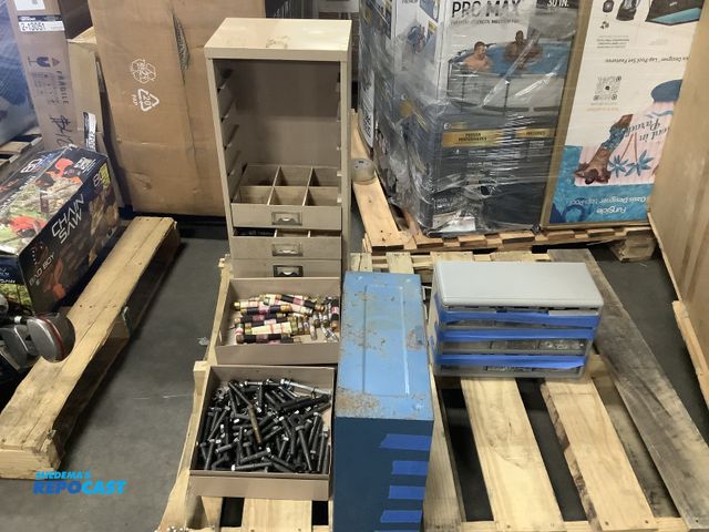 Lot 2-99044 - 12.5” x 10” x 29.5” Metal Tool Organizer with 9 drawers, a 15” x 6.5” x 10” Organizer, and a 16” x 6...