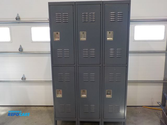 Lot 2-34115 - Commercial Edsal personal locker storage unit.  45 1/2" w x 18" d x 78" h