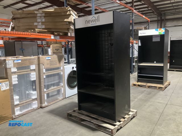 Lot 2-74416 - Newell Mini snack market storage unit with assorted hooks and plastic organization bins approx. 3.3’...