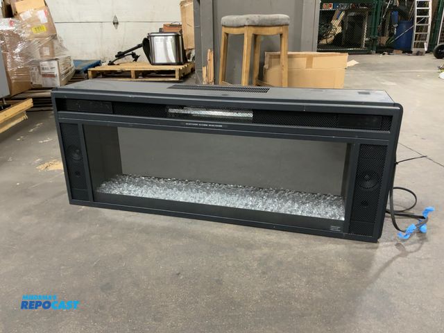 Lot 2-18858 - electric fireplace with blue tooth stereo speakers