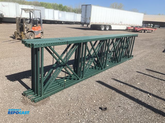 Lot 2-22978 - (5) 16’T x 42” teardrop pallet racking uprights, used