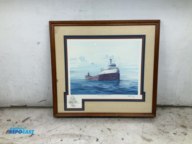 Lot 2-93953 - 27”x29” painting of Edmund Fitzgerald