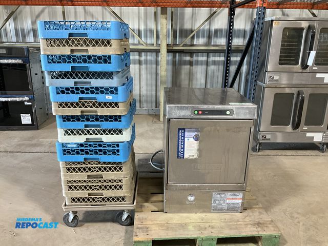 Lot 2-61178 - Hobart LXi Commercial Dishwasher with Racks Stainless Steel