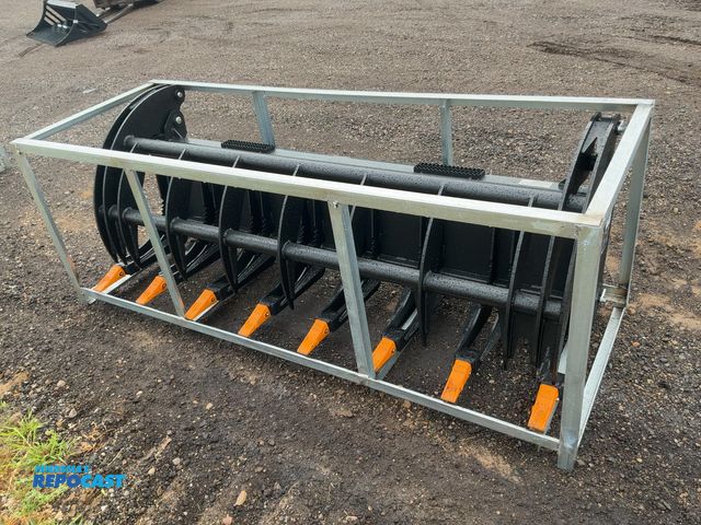 Lot 2-44392 - New Chery Industrial 78” Root Rake Grapple Skid Steer Attachment, Universal Quick Attach, has hydrau...