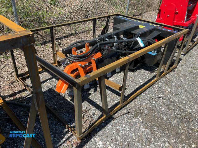 Lot 2-10900 - New AGT Mower King ECSSCT72 Trencher Skid Steer Attachment 48” Quick Attach Hydraulic Powered