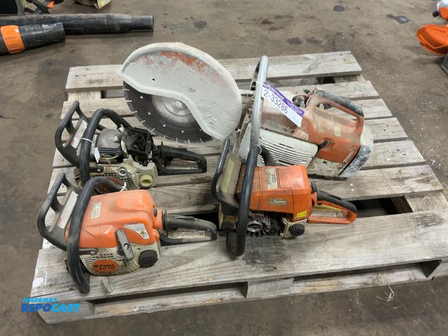 Lot 2-33286 - Lot of (2) Stihl MS170 Chainsaws for Parts or Repair, turn over, missing parts, (1) Stihl 026 Chains...
