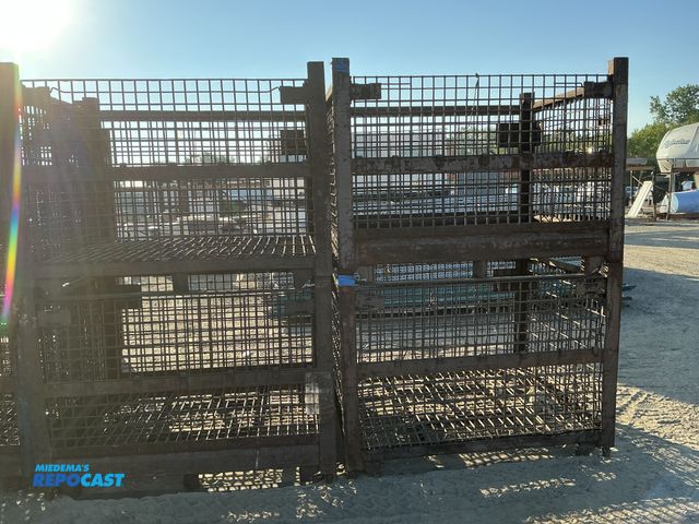 Lot 2-96870 - (4) Industrial heavy-duty industrial wire mesh storage baskets (2 stacks)
