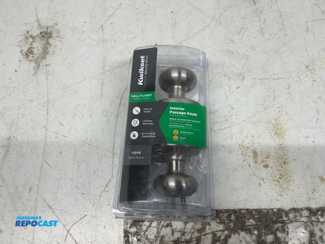 Lot 2-11422 - Kwikset Security Series Satin Nickel Interior Passage Knob