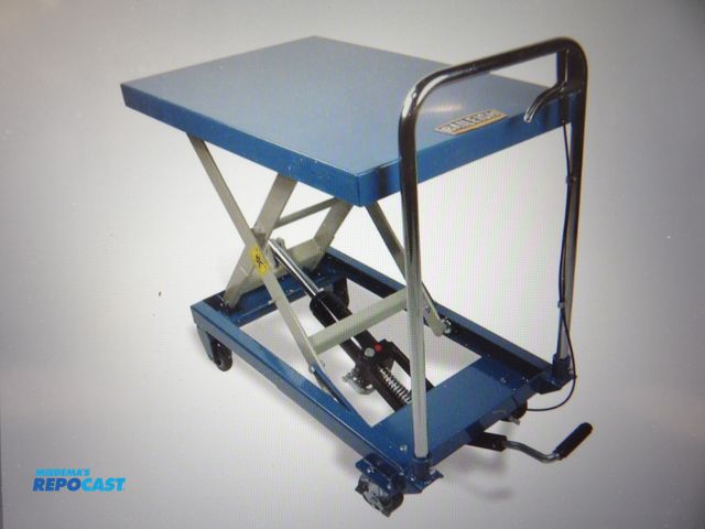 Lot 2-53961 - New Baileigh Industrial: Scissor lift
table, 660lb load cap, hydraulic, Foot
Pump 10-1/2 x 32-1/2 x ...