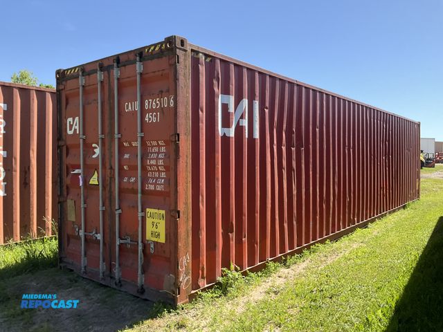 Lot 2-20964 - 40’ High Cube Shipping/ Storage Container, 9’ 6” T x 8’ W, swing doors on one end, wood deck, tie do...
