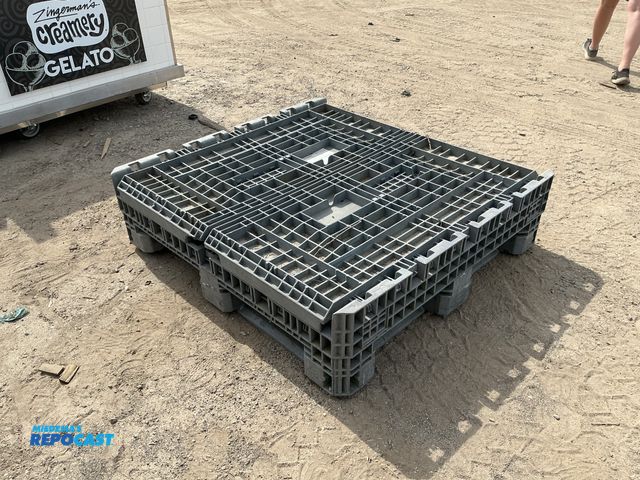 Lot 2-75538 - 45 X 48 Plastic Folding Part Bin