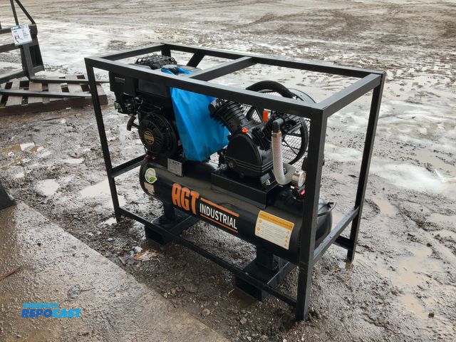 Lot 2-31575 - New AGT Industrial AC Air Compressor Portable Gas Powered Electric Start Recoil Start