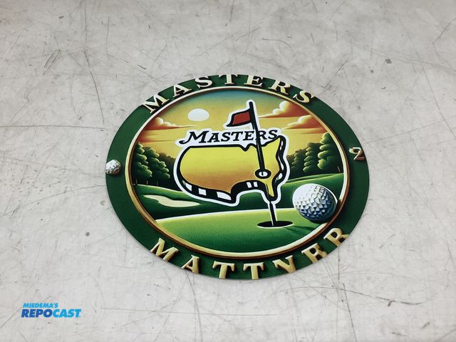 Lot 2-75372 - Masters golf circular metal tin sign approx. 8”