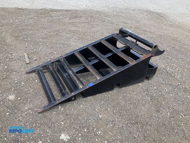 Lot 2-11157 - (1) steel trailer ramp 56”L x 31-3/4”W, used, fits on a approx 2” diameter bar