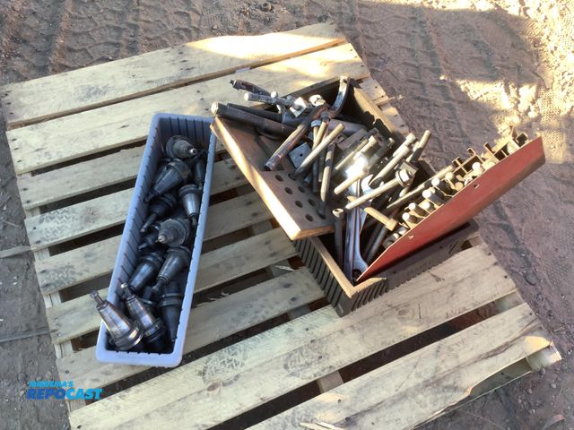 Lot 2-34813 - (2) Totes filled with Assorted Tools, Hardware, and Tool Holders
