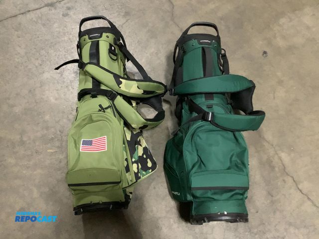 Lot 2-35083 - (2) maxfli golf bags one is dark green one is camo print