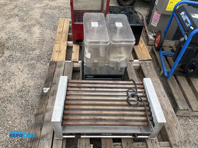 Lot 2-99449 - Omega Fresh double chamber Refrigerated Beverage Dispenser and a Nemco Roll-A-Grill Hot Dog Roller G...