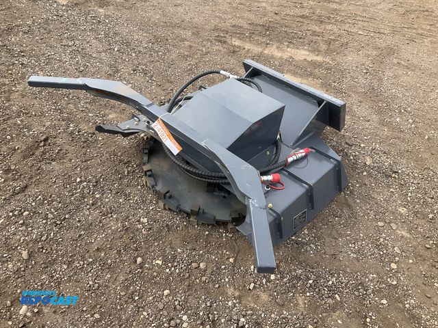 Lot 2-41921 - New mini skid steer disc mulcher attachment, 33” diameter disc with 46 cutting blades, has hydraulic...