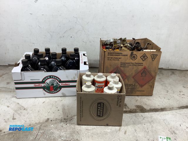 Lot 2-62955 - assorted bottles of truck supplies: 11 bottles pf diesel anti-gel, 6 bottles of napa cooling system ...