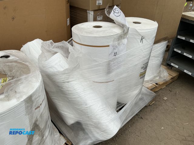 Lot 2-24726 - (2) rolls of white 2000’ white 32” polymer pkg, and (4) rolls of natural 62129-POLYMER PROTECTIVE PA...