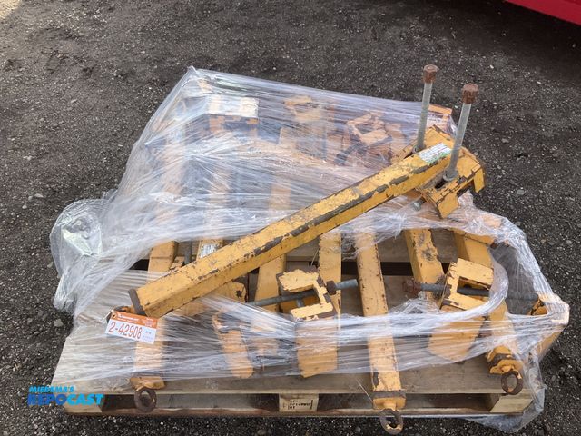 Lot 2-42908 - (9) bolt on hoist brackets approx 37” long, 2.5” x 2.5” tube with eyelet on the top