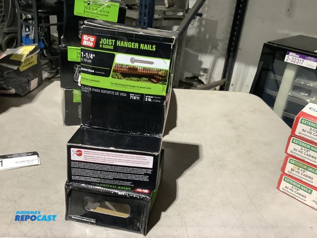 Lot 2-13811 - (3) 5lb Boxes of Grip Rite 1-1/4” Joist Hanger Nails.