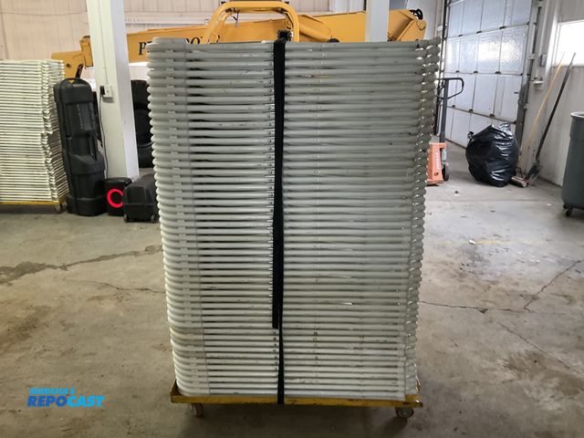 Lot 2-60746 - 50 Metal Folding Chairs W/ metal rolling rack