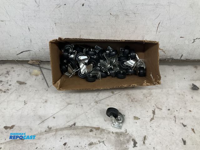 Lot 2-33353 - Box of assorted mini shepherd caster wheels