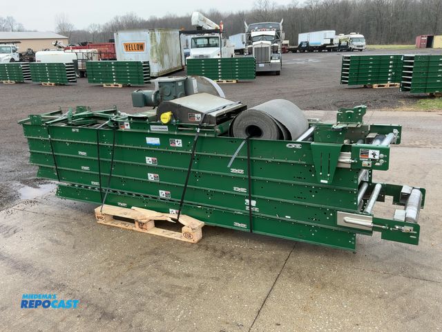 Lot 2-33066 - Siemens Dematic Belt Over Roller Conveyor with End Roller and Drive Bed, approx 58’ long overall, on...