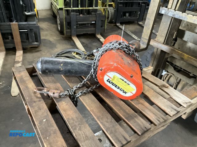 Lot 2-34927 - CM Lodestar 1/2 ton electric chain hoist, 120 volt single phase electric, works, has a replacement c...