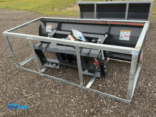 Lot 2-40878 - New Wolverine 84” Plow Blade Skid Steer Attachment, Hydraulic Angle, Spring Trip, has bolt on metal ...