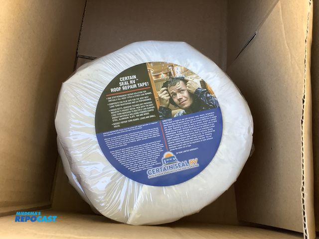 Lot 2-34837 - Skid lot of Certain Seal CSB2.5.6mm50 RV roof repair tape. Black, 2.5” width by 0.6mm thickness