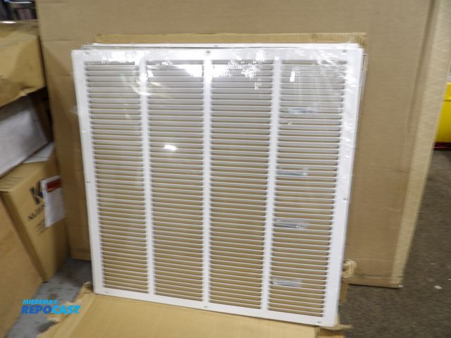 Lot 2-51093 - lot of 5 return air grille, louvered grille, steel, 25 3/4"h x 25 3/4"w x 1/4"d, 1554 CFM air flow c...