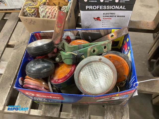 Lot 2-33571 - Box of Assorted Used Lights off Tractors and Equipment