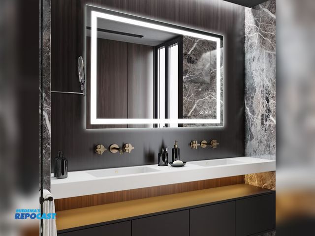 Lot 2-35194 - Brand new Ushower LED Bathroom Mirror 48" x 36" Model: KM005-S1R12191UL