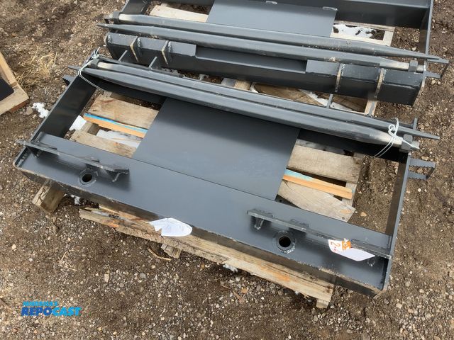 Lot 2-42356 - New JCT Bale Spear Skid Steer Attachment, Universal Quick Attach, Has Two Spears that Stick Out Appr...