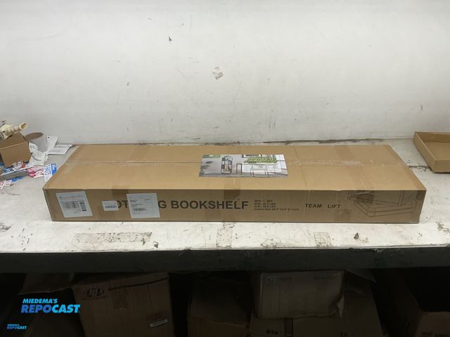 Lot 2-92700 - Suchtale Rotating Bookshelf, 4 Tier Metal Spinning Book Shelf Tower, 360° Display Standing Bookcase ...