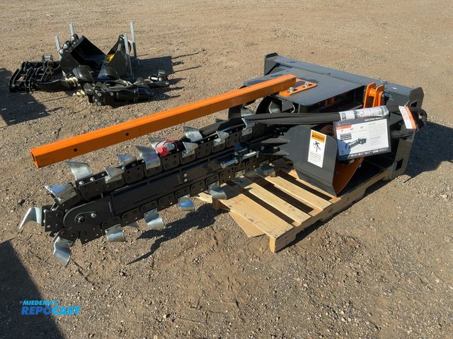 Lot 2-43829 - New Wolverine Model TCR-12-48H Trencher Skid Steer Attachment, 48" max trench depth, 15-20 GPM, Univ...
