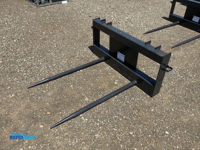 Lot 2-44582 - New JCT Bale Spear Skid Steer Attachment, Universal Quick Attach, Has Two Spears that Stick Out Appr...