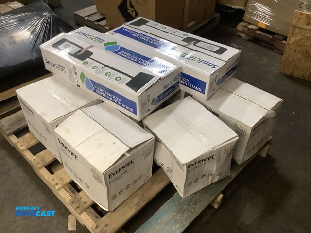 Lot 2-93504 - Other Lot of (10) 2 sank clean automatic hand sanitizer dispenser with stand and 8 ever wipe sanitiz...