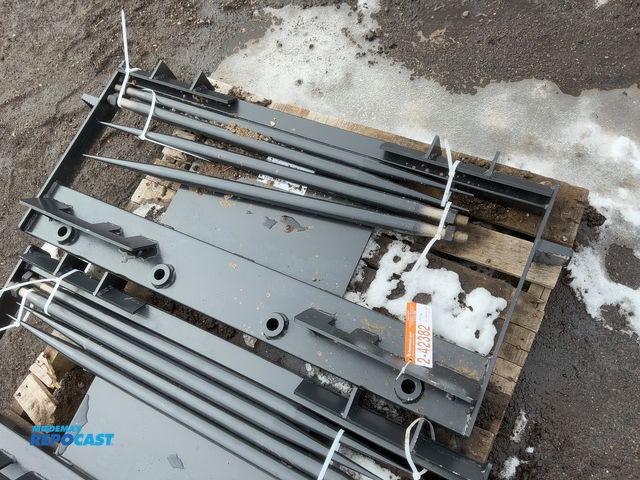 Lot 2-42382 - New JCT Bale Spear Skid Steer Attachment, Universal Quick Attach, Has Four Spears that Stick Out App...