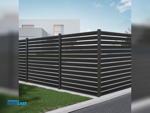 Lot 2-27993 - Mondaria aluminum alloy privacy fence panel for outside, (black),  with instructions