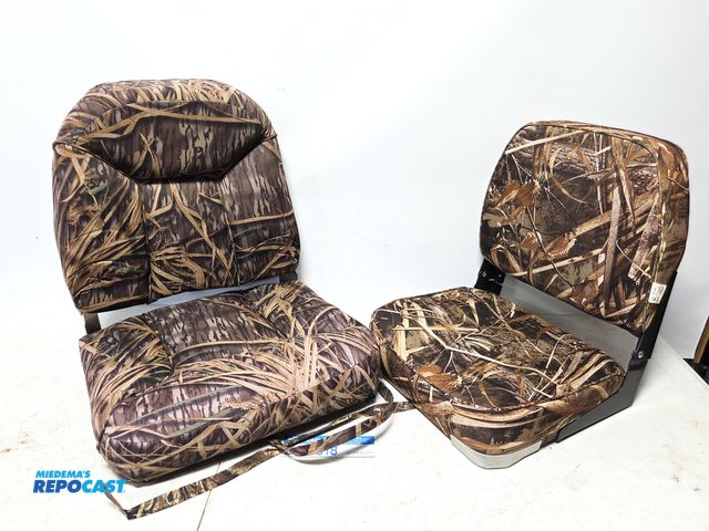 Lot 2-93518 - 2 camouflage boat seats.