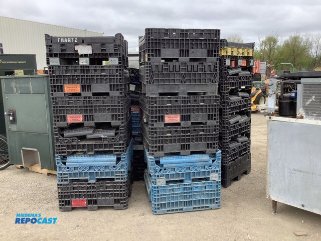 Lot 2-35383 - Black and blue Siemens dematic plastic foldable storage containers (32”x30”x26”H)