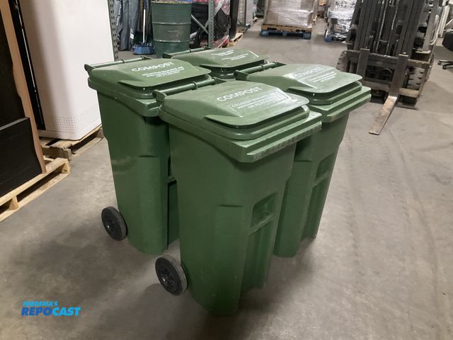 Lot 2-95171 - 4 Green Plastic Compost Bins 19”W x 22”D x 38”T - Used