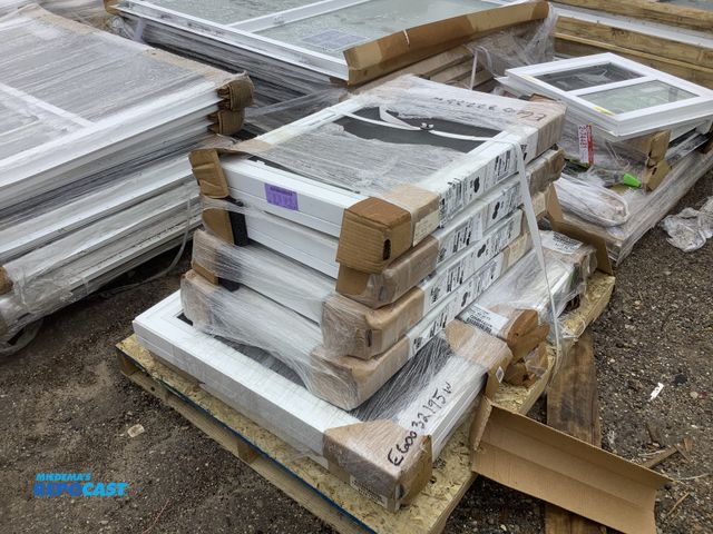 Lot 2-74483 - 8 White framed glass windows, 23.5” 32”